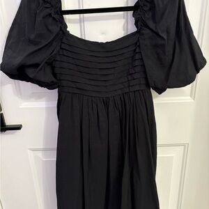 Francesca’s Black Puff Sleeve Dress
